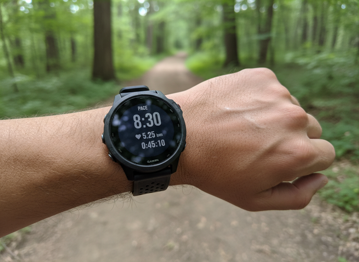 GPS smartwatch on a runner's wrist
