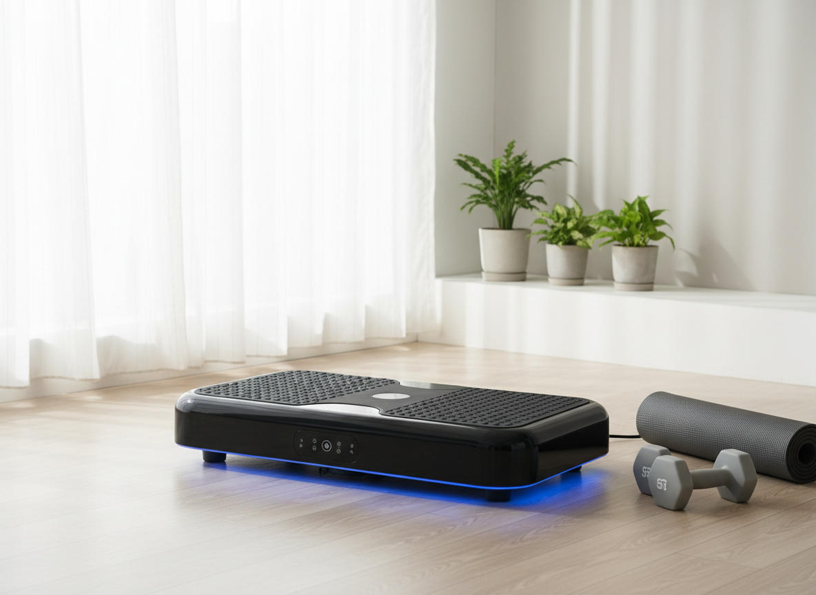 Vibration plate machine in a home gym